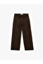Cotton Wide-Legged Trousers with Pockets and Tie-Waist - Loose Straight Fit Jeans - 2