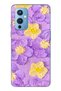 One Plus 9 Compatible Purple Yellow Floral Print Transparent Phone Case