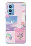 One Plus 9 Compatible Pastel Floral Moon and Rainbow Patterned Transparent Phone Case