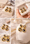 Leopard Printed Li Gold Frame Earrings – Modern Square and Round Shaped Women's Earrings - 7