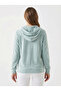 Women's Mint Hooded Zippered Soft-Textured Sweatshirt Nj108 - 3