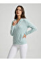 Women's Mint Hooded Zippered Soft-Textured Sweatshirt Nj108