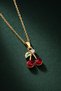 Cherry Model Stone Detailed Gold Steel Necklace – Elegant Women's Necklace - 2