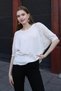 Round Neck Half Bat Sleeve Openwork Hole Detailed Summer Roomy Stylish Knitwear Blouse - 3