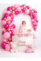 Pink Balloon Chain Set Rose Gold Metallic |   Girl's Birthday Princess Concept - 3