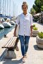 White 3/4 Sleeve Pocketed Casual Jacket with Embroidery on the Front Woven 70 65 - 5