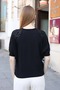 Round Neck Half Bat Sleeve Openwork Hole Detailed Summer Roomy Stylish Knitwear Blouse - 5