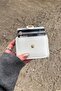 White Faux Leather Card Holder Wallet with Horizontal Mechanism