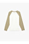 Regular Fit Cotton Crew Neck Color Contrast Raglan Long Sleeve T-Shirt - 4