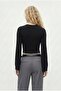 Women's Hazel Crew Neck Long Sleeve Basic Black Knitted Blouse - 6