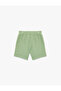 Cotton Basic Shorts with Elastic Waist and Pocket Detail - 2