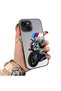 iPhone 13 Mini Compatible Silicone Edge Hard Back Anti-Fall Phone Case Motorcycle Patterned - 3