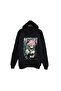 Demon Slayer - Mitsuri Kanroji - Anime Printed Unisex %100 Cotton Black Hooded Sweatshirt