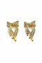 Yellow Belle Women's Yellow Steel Bow Design Stud Earrings - 2