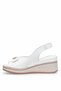 D26Ys-5295 Women Genuine Leather Wedge Heel Sandals White - 3
