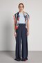 Women's Navy Blue High Waist Pleated Detailed O Oversized Trousers 31029 - 5