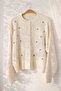 Embroidered Romantic Cardigan Women's Cream Lilac - 2
