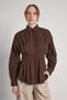 Women's Brown Waist Detailed Classic Shirt 31002 - 5