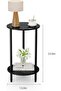 BITYODD Round Side Table Set of 2, Black Round End Table with Storage, 2-Tier Modern Accent Table, S - 3