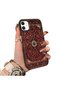 iPhone 12 Mini Compatible Silicone Edge Hard Back Anti-Fall Phone Case Vintage Patterned - 3