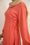 Libaslab Tawoos - Enchanting Modest Two Piece Co-ord Set with Knot Detailing on Sides - Peach Pink - 4