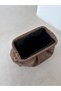 The Moiss Glow Brown Suede Large Size Knitted Detailled Hand, Shoulder and Crossbody Bag Piece, 33 cm X 21 cm - 8