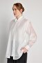 Relax Fit Cape Detailed Premium White Women's Shirt 31017
