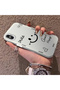 iPhone XS Compatible Silicone Edge Hard Back Anti-Fall Phone Case Smile Patterned - 2