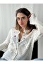 Embroidered Romantic Cardigan for Women in Beige - 2