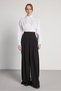 Women's Black High Waist Pleated Detailed O Oversized Trousers 31029