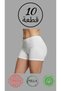 Set of 30 Nilla "Elegant Comfort" Women's 100% Cotton Heart Patterned High Waist White Shorts Panties - 2