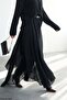 New Season Women's Clothing Asymmetrical Cut Black Skirt - Long - Crepe Fabric - 3
