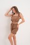 Women's Ruffle Detail Cropped Shorts Top and Bottom Set - 2