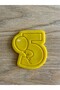 5 Year Old Birthday Cookie Mold and Stamp - Number 5 with Balloon - 3