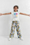 Girl's Summer Set Cotton Pieces Bottom and Top Floral Pattern Pants - 2
