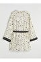 Lcw Dream Ecru Shawl Collar Patterned Women's Dressing Gown - 2