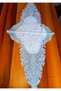 Living Room Set Tablecloth Table Runner Set, Powder Pink Velvet Above, Lace Pieces, 5 Pieces - 4