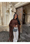 Coffee Vorteks Knitwear Poncho - 4