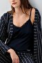 Women's Buttoned Short Sleeve Boxed Pajama Set – 50% Cotton 50% Modal, Striped Pattern - 5