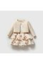 Cherry 100% Organic Cotton Baby Girl Cardigan 3-Piece Set Ecru - 3