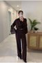 Premium Fabric Bol Pininterest Equivalent Combined Scarf Shawl Shirt Wide Double-Leg Pants Set