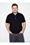 Giyçık Store Den Black Polo Collar Combed Cotton Men's T-Shirt