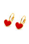 Heart Cherry Strawberry Ladybug Design Clip on Earrings for Pierced Ears - 2