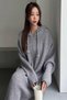 Women's Hooded Brioche Knit Knitted Softwear Knit Dress Size 36/44 Compatible - 4