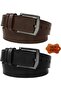 2 Pieces Black - Brown Thick Quality Buckled 100% Genuine Buffalo Leather Leather Si Belt – 4.5 cm Width