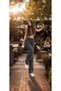Ikon Gold Women's Smoked High Waist Palazzo Jeans Loose Fit Anthracite Stretch Fabric Stretchy Jeans - 5