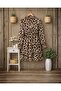 Women's Turtleneck Leopard Printed Pack Modal Mini Dress - 3