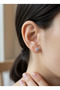 Xuping Gold Plated Single Stone Zircon Earrings - Hypoallergenic Luxury Series - 6