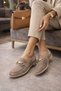 340-K656 Buckled Women's Loafers Orthopedic Ballet Flats Shoes