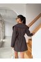 Brown Belt Pack Zipper Design Mini Denim Dress – Stylish Denim Women's Dress 7790 - 5